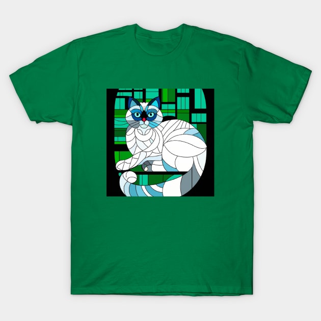 Tiffany stained glass style cat T-Shirt by Star Scrunch